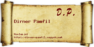 Dirner Pamfil névjegykártya
